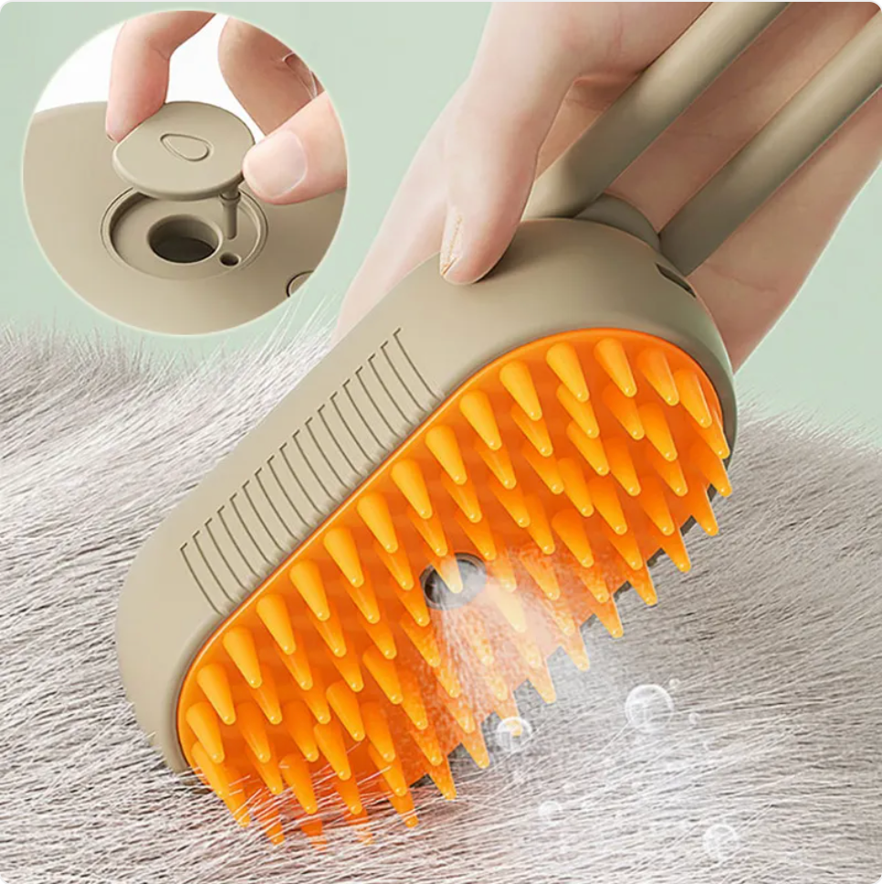 Gentle electric grooming brush for sensitive pets