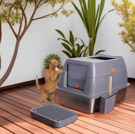 Stainless steel cat toilet box easy to clean