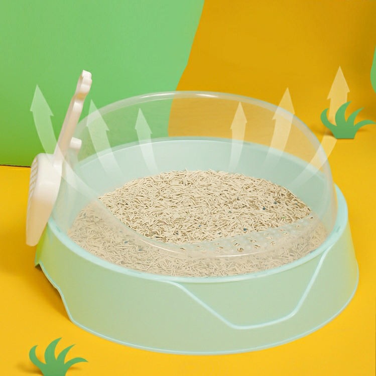 Semi enclosed litter box for cats easy cleaning