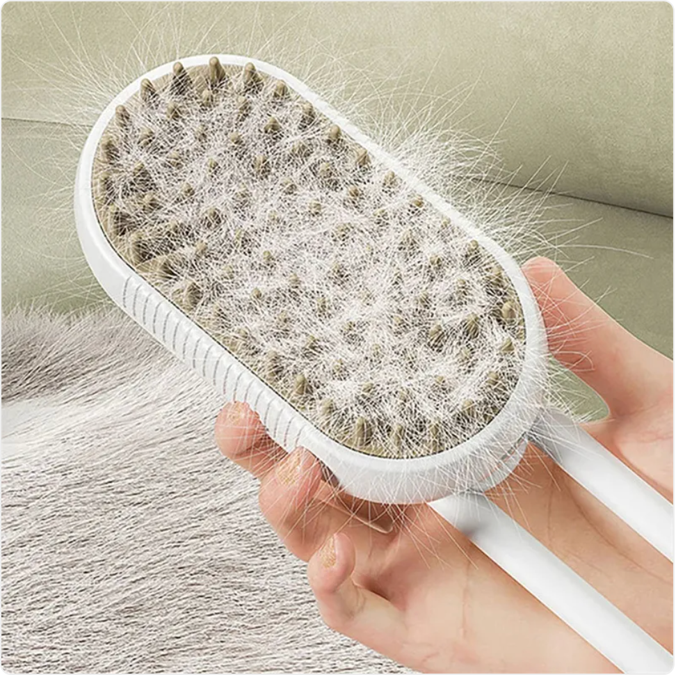 Electric pet brush for removing loose fur and shedding