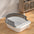 Large cat litter box with semi enclosed privacy design