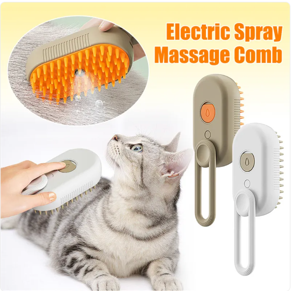 Easy clean pet brush with hair removal feature